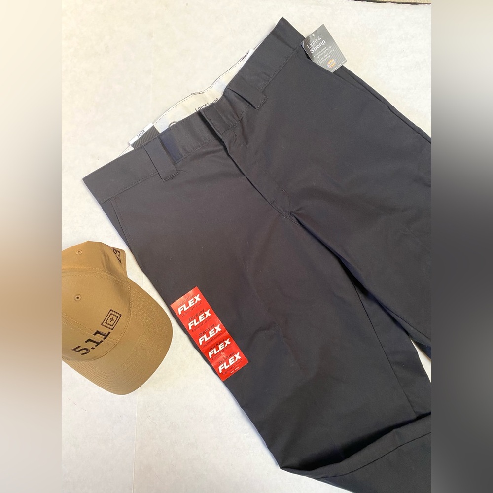 Dickies Flex Twill Straight Leg Loose Fit Black Pants - Picture 4 of 10